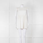 Valentino White Lace Sleeve Mini Dress