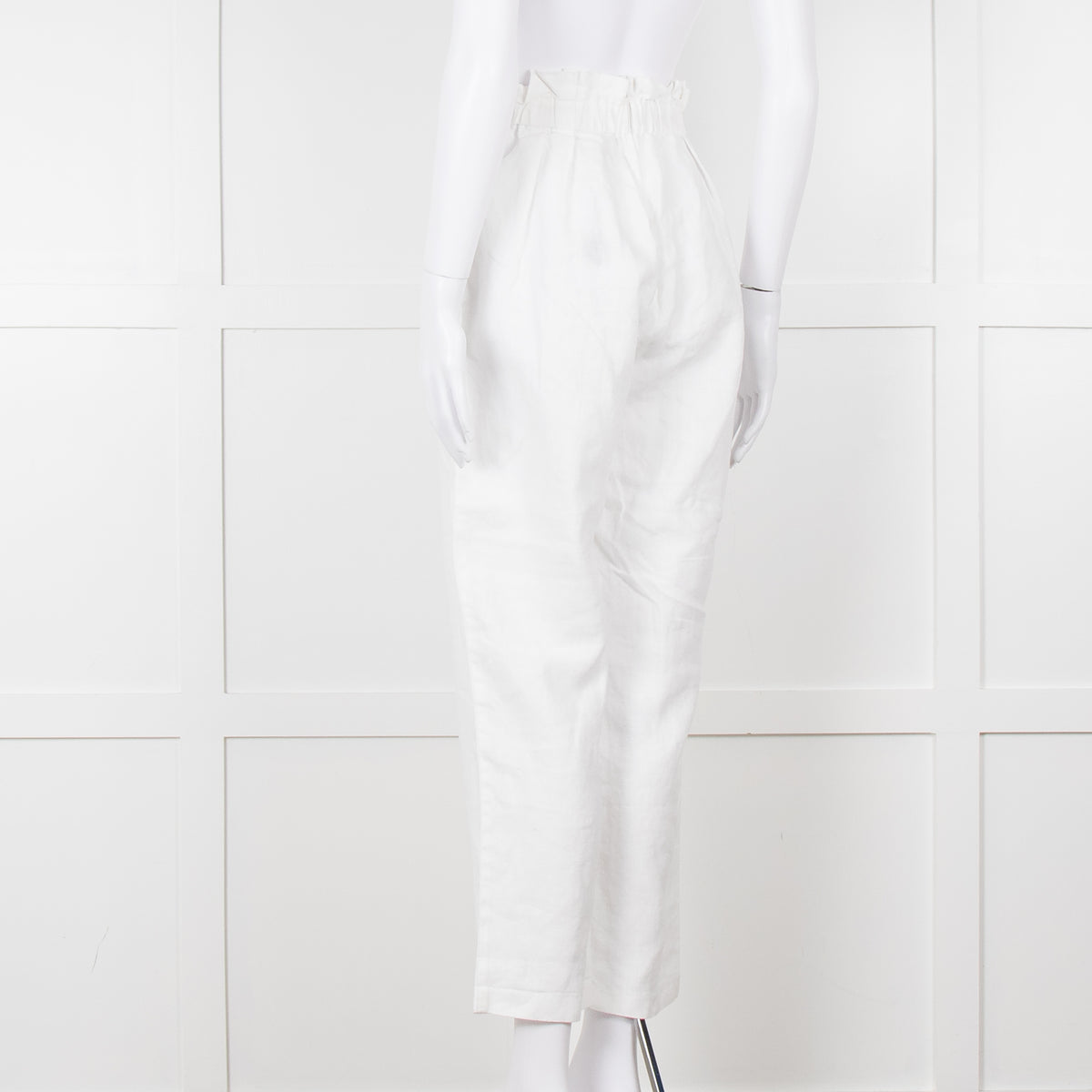 Bec+ Bridge White Elasticated Waist Linen Trousers