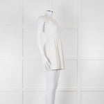 Valentino White Lace Sleeve Mini Dress