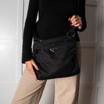 Prada Black Re-Nylon Nylon Crossbody Bag.