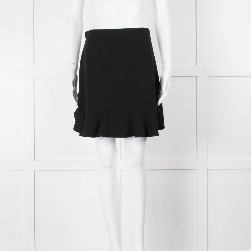 Miu Miu Black Ruffle Hem Mini Skirt