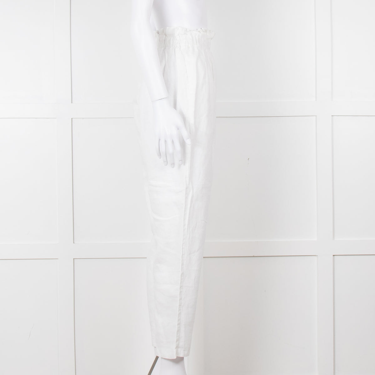 Bec+ Bridge White Elasticated Waist Linen Trousers