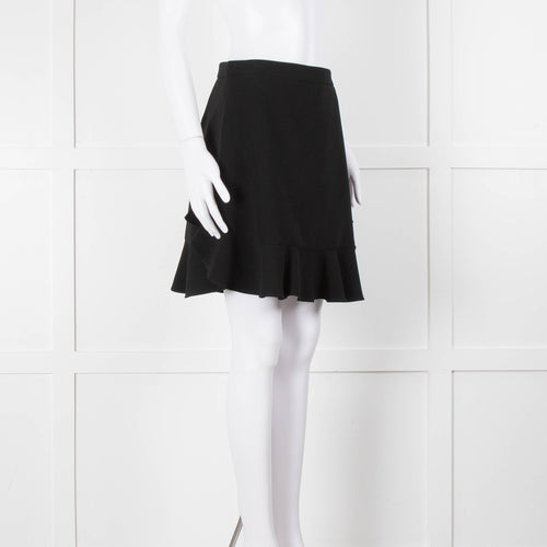 Miu Miu Black Ruffle Hem Mini Skirt