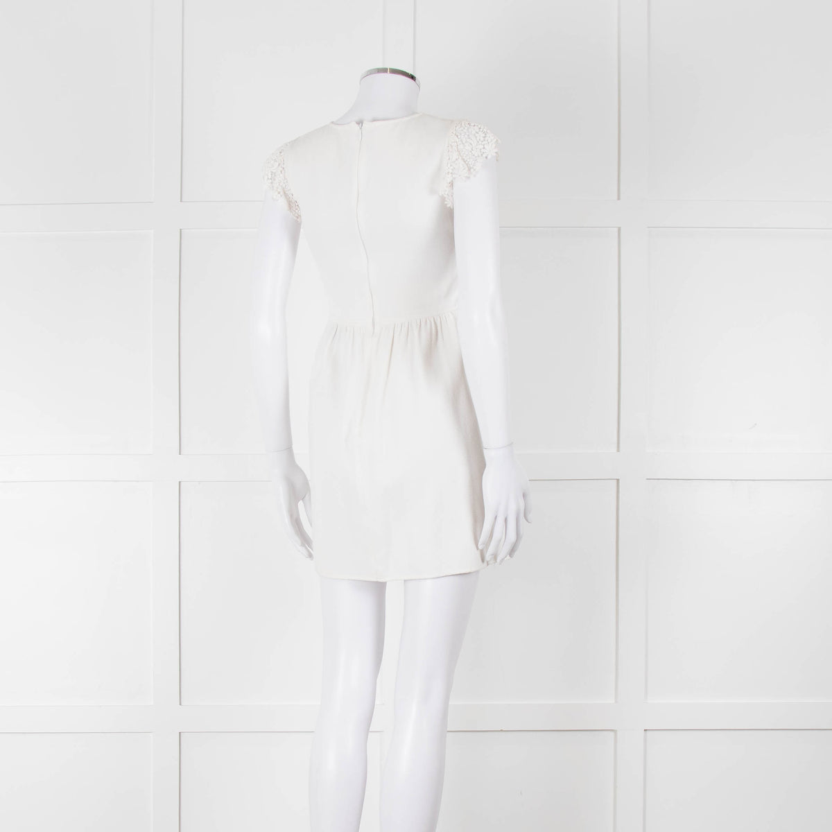 Valentino White Lace Sleeve Mini Dress