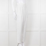 Bec+ Bridge White Elasticated Waist Linen Trousers