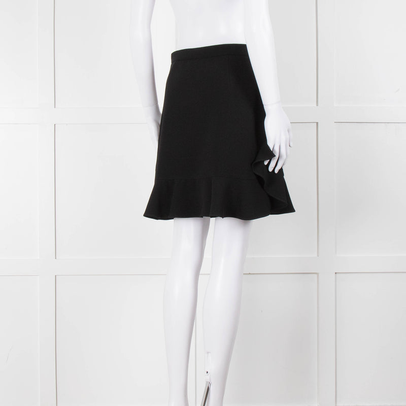 Miu Miu Black Ruffle Hem Mini Skirt