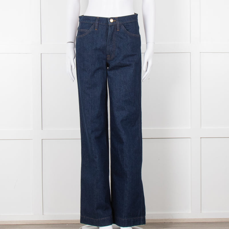 Frame Blue Wide Legged Jeans