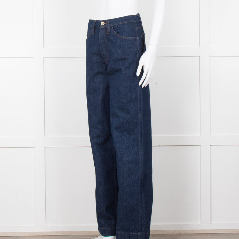 Frame Blue Wide Legged Jeans
