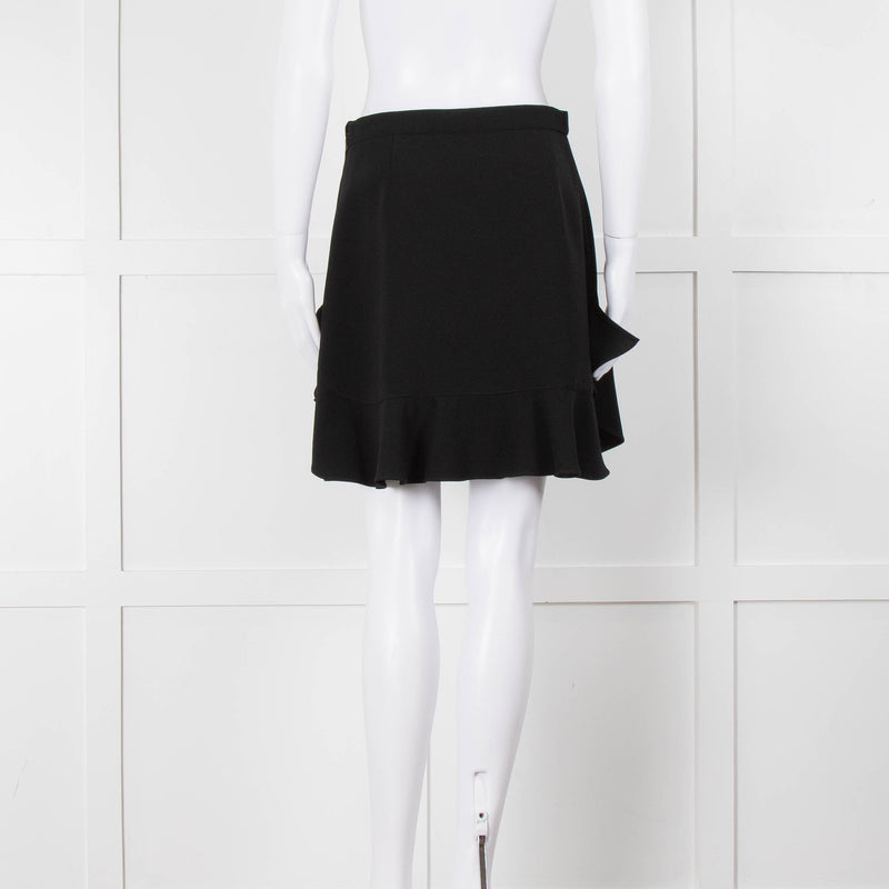 Miu Miu Black Ruffle Hem Mini Skirt