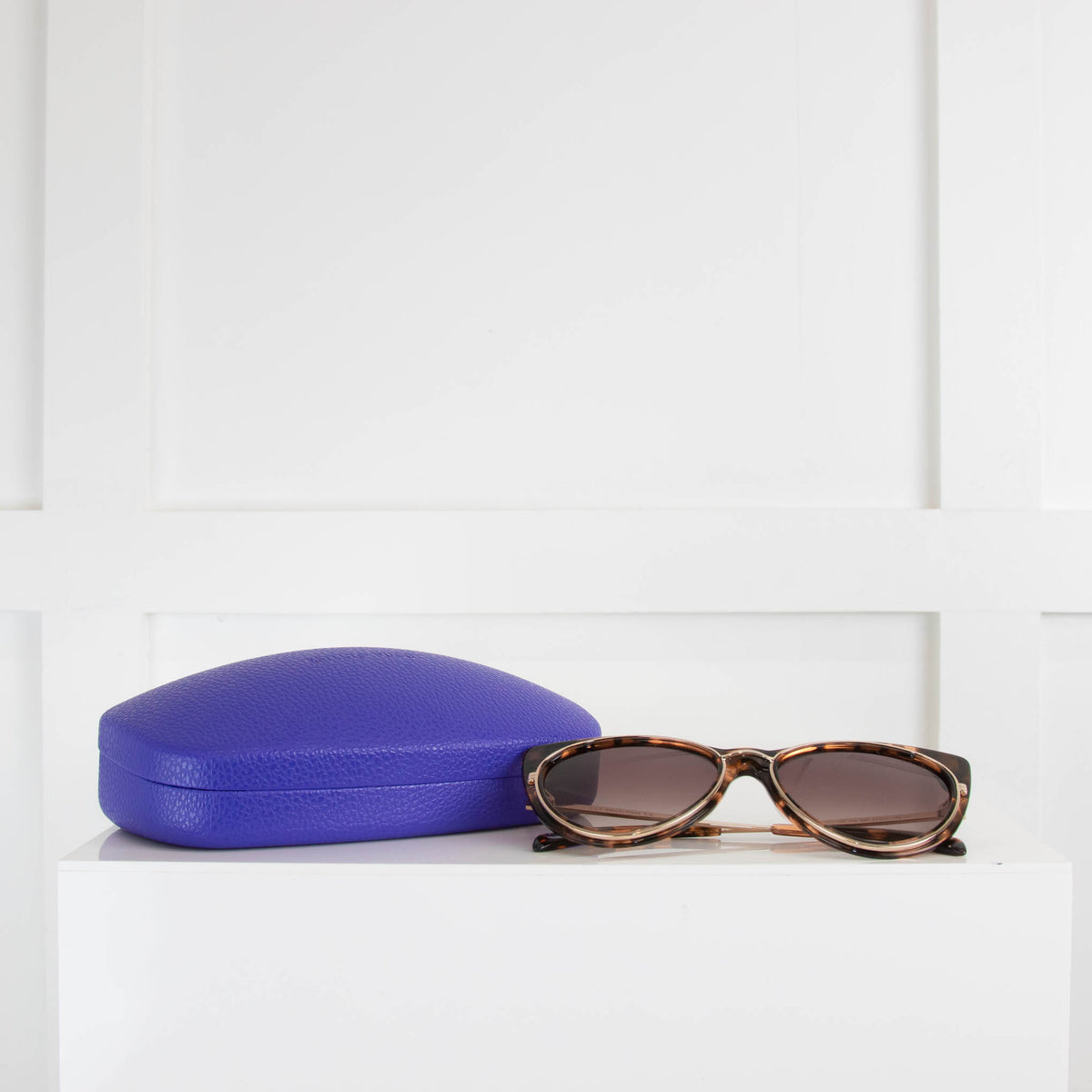 Emilio Pucci Tortoiseshell and Rose Gold Rim Sunglasses