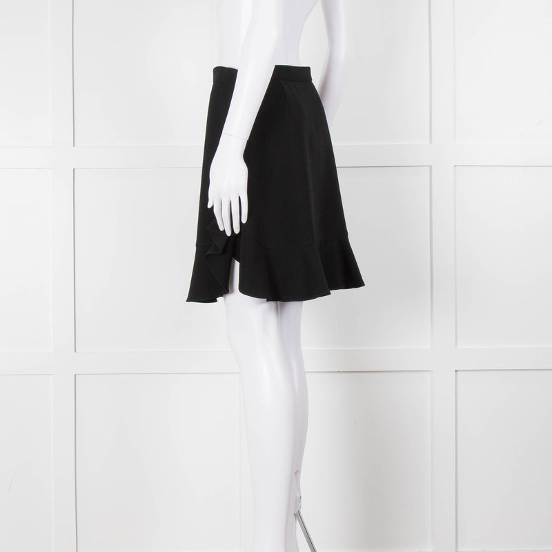 Miu Miu Black Ruffle Hem Mini Skirt