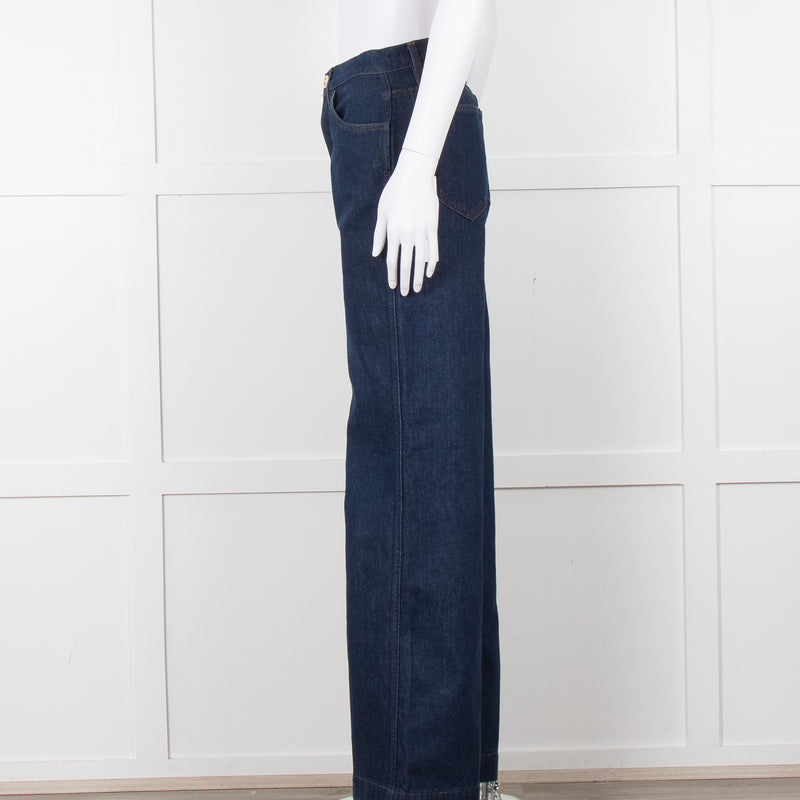 Frame Blue Wide Legged Jeans