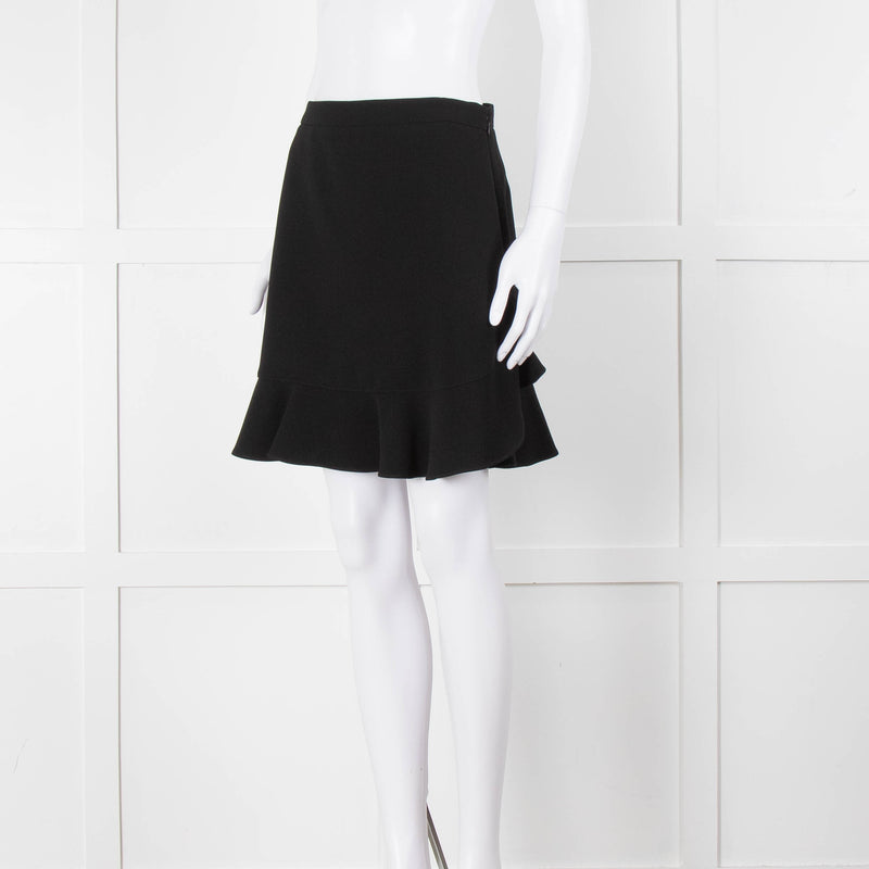 Miu Miu Black Ruffle Hem Mini Skirt