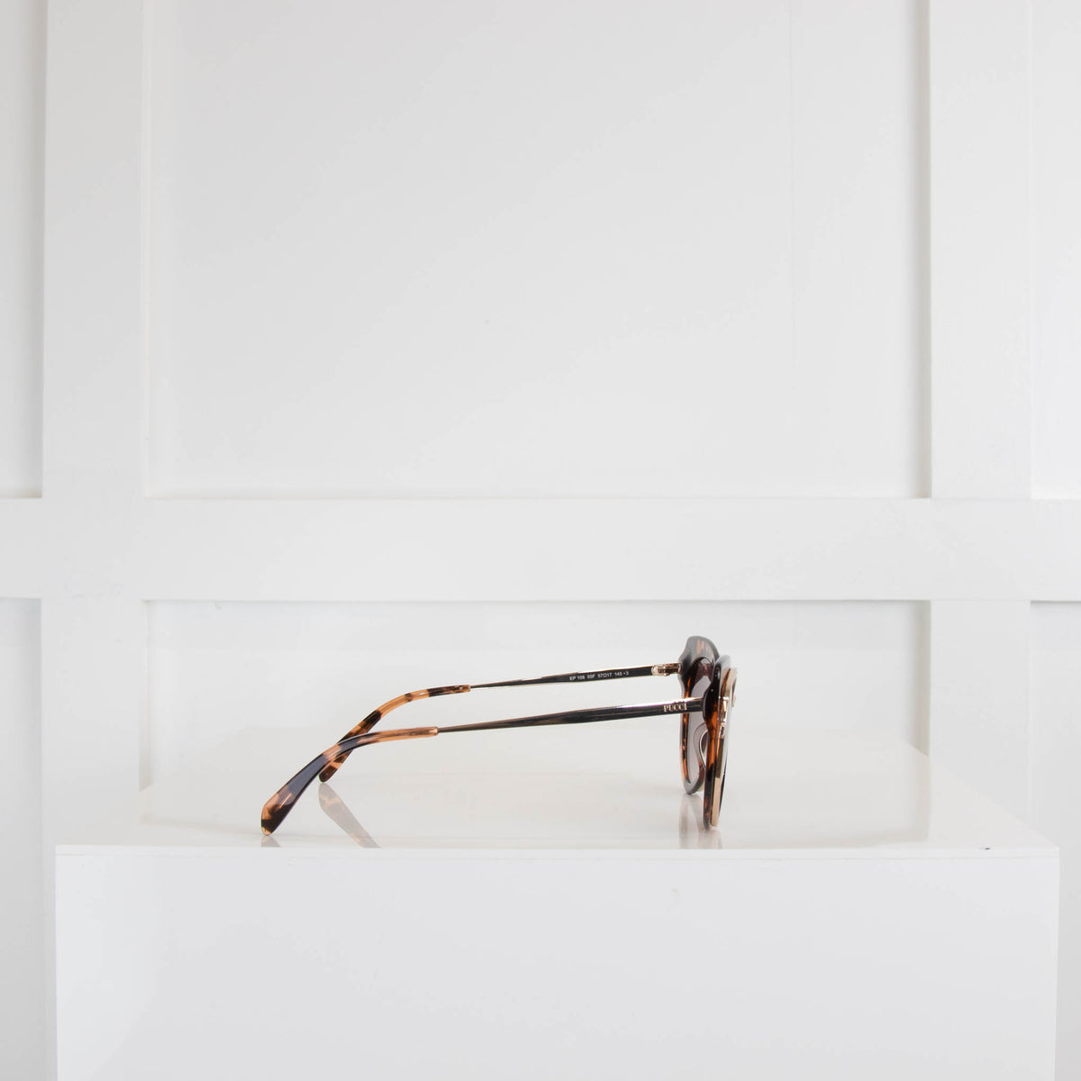 Emilio Pucci Tortoiseshell and Rose Gold Rim Sunglasses
