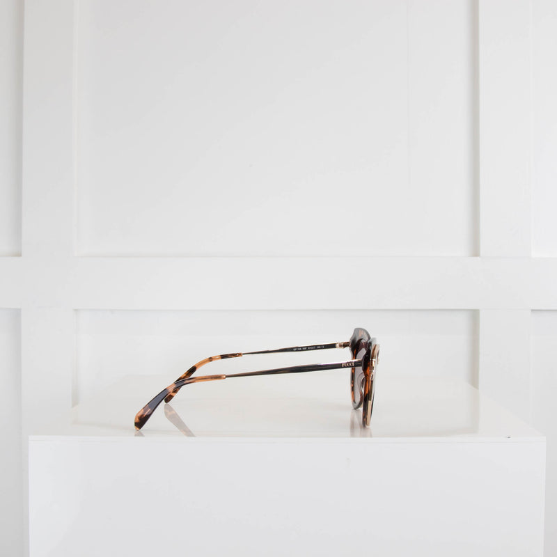 Emilio Pucci Tortoiseshell and Rose Gold Rim Sunglasses