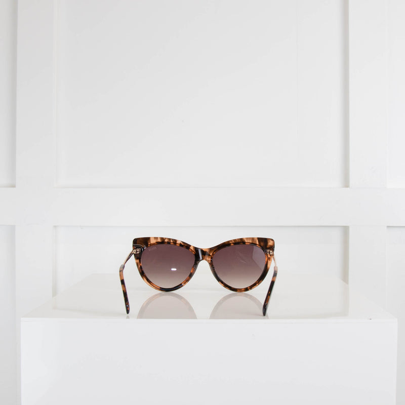 Emilio Pucci Tortoiseshell and Rose Gold Rim Sunglasses