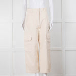 Weekend Max Mara Cream Wide Leg Combat Trousers