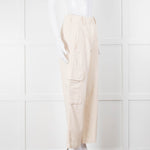 Weekend Max Mara Cream Wide Leg Combat Trousers