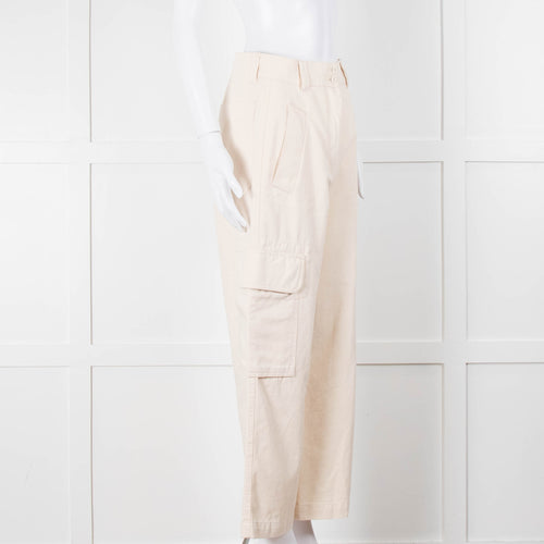 Weekend Max Mara Cream Wide Leg Combat Trousers