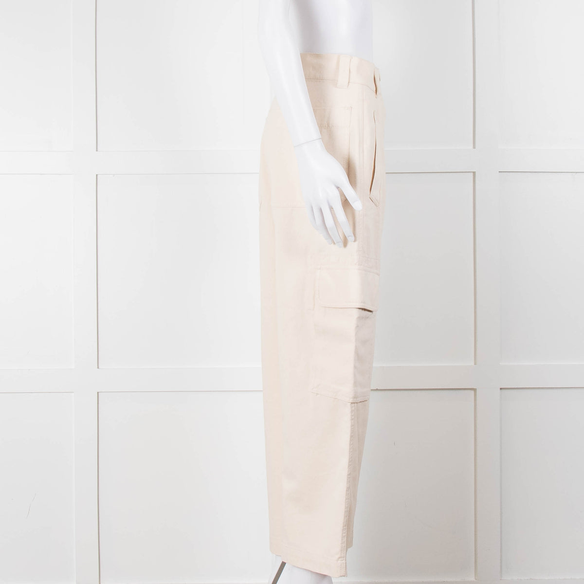 Weekend Max Mara Cream Wide Leg Combat Trousers