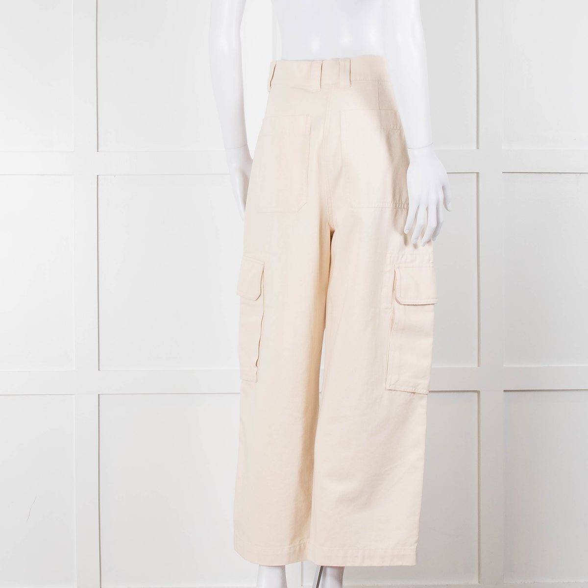 Weekend Max Mara Cream Wide Leg Combat Trousers