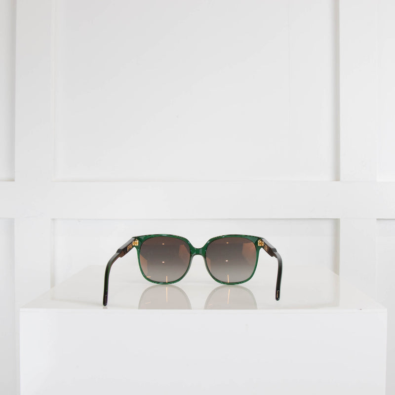 Victoria Beckham Dark Green Frame Sunglasses