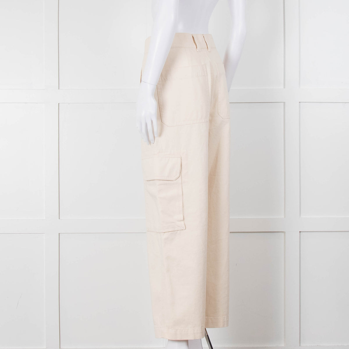Weekend Max Mara Cream Wide Leg Combat Trousers