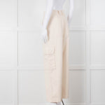 Weekend Max Mara Cream Wide Leg Combat Trousers