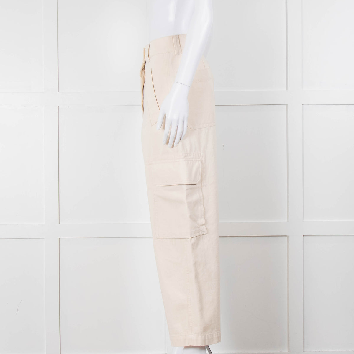 Weekend Max Mara Cream Wide Leg Combat Trousers