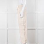 Weekend Max Mara Cream Wide Leg Combat Trousers