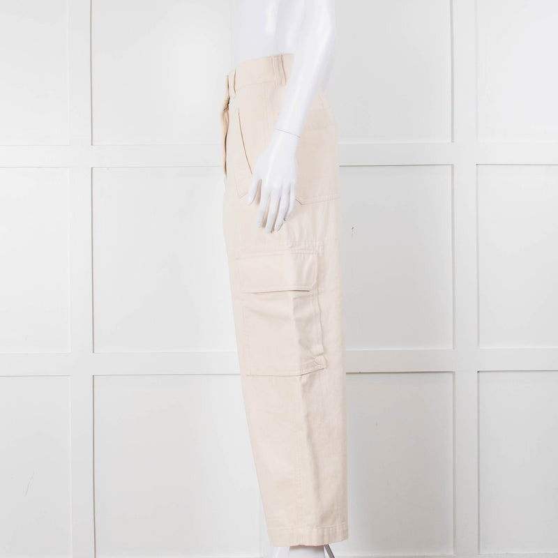 Weekend Max Mara Cream Wide Leg Combat Trousers