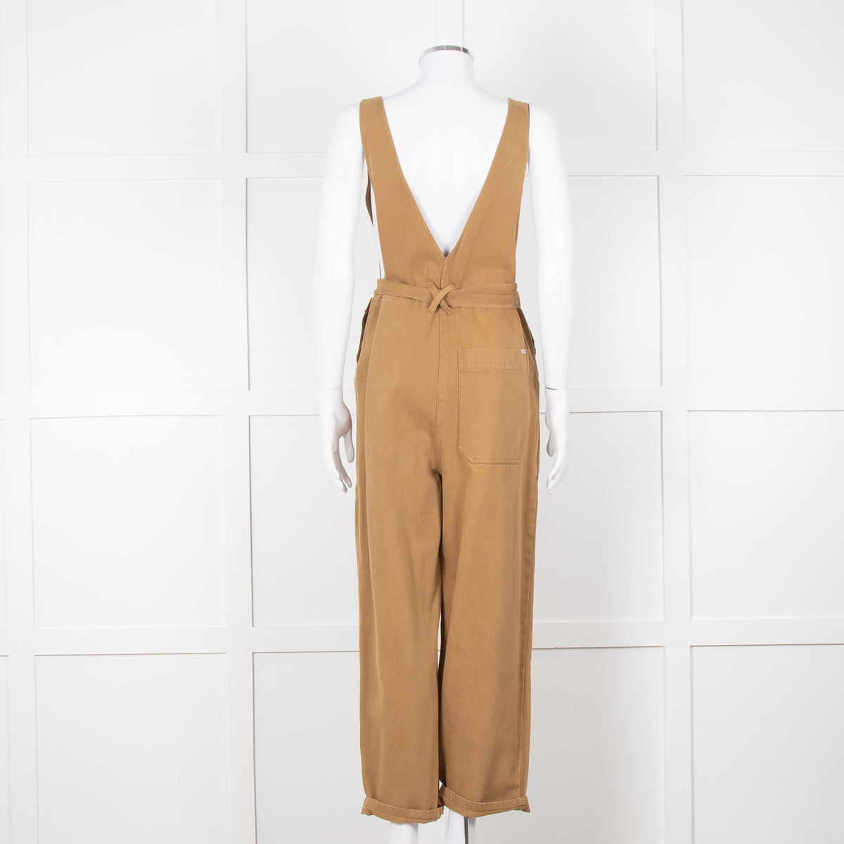 Alex Mill Khaki Deep V Neck Belted Jumpsuit
