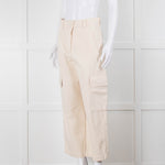 Weekend Max Mara Cream Wide Leg Combat Trousers