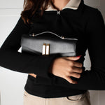 DeMellier Black Leather Vancouver Clutch