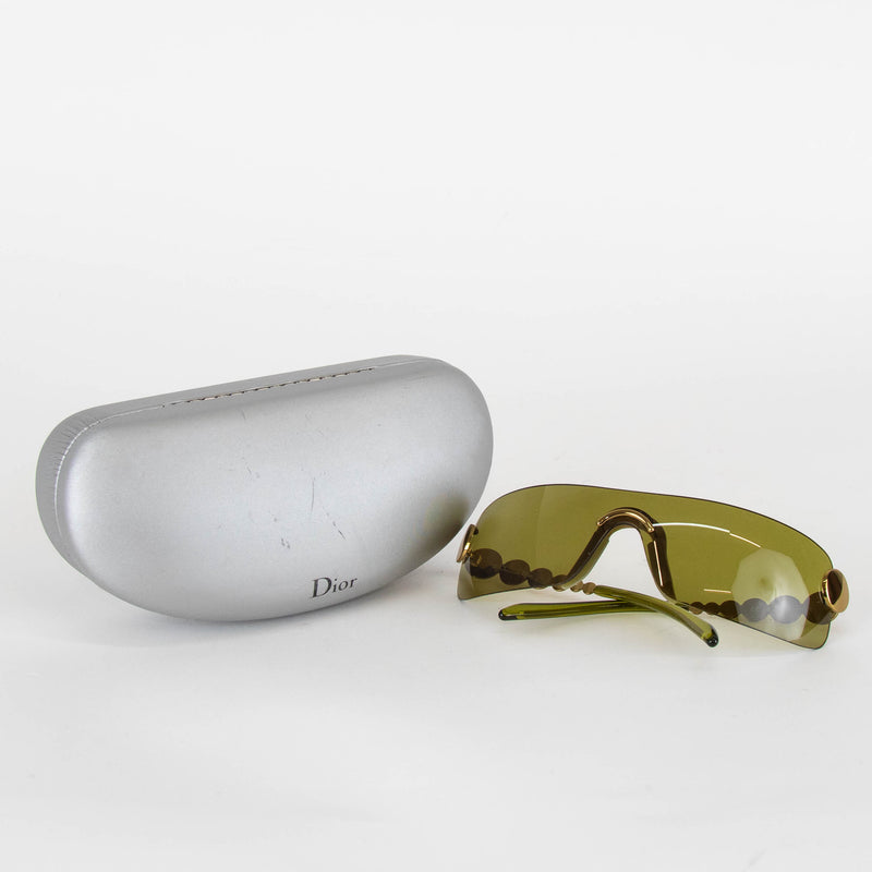 Dior Khaki Wrap Round Visor Glasses