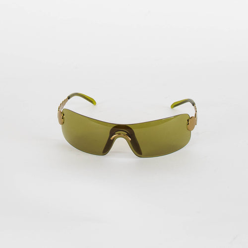 Dior Khaki Wrap Round Visor Glasses