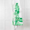 Farm Rio Green and White Linen Midi Skirt with Split