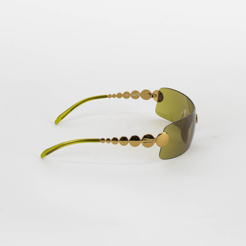Dior Khaki Wrap Round Visor Glasses