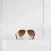 Victoria Beckham Silver Frame and Black Lens Sunglasses