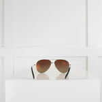 Victoria Beckham Silver Frame and Black Lens Sunglasses