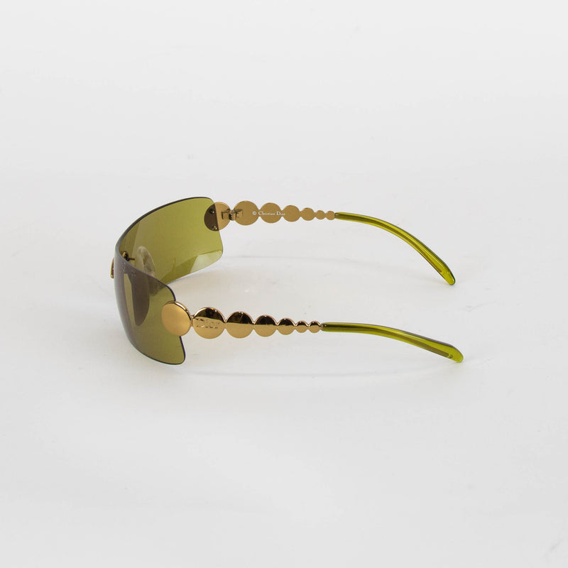 Dior Khaki Wrap Round Visor Glasses