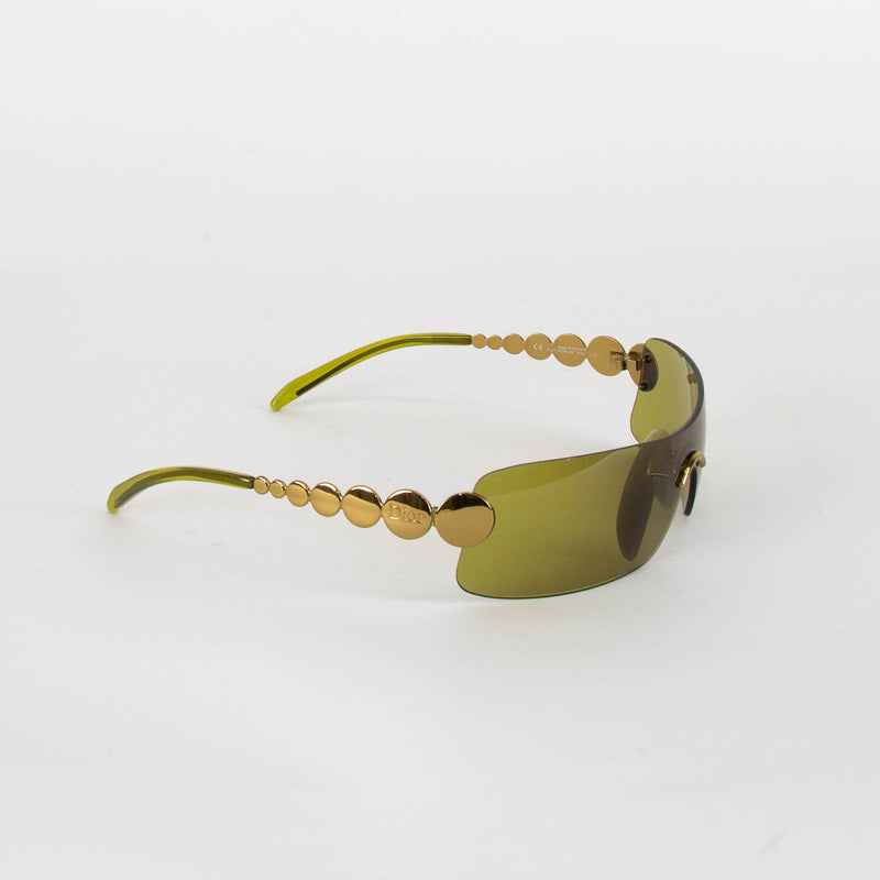 Dior Khaki Wrap Round Visor Glasses
