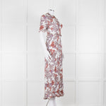 See By Chloe White Brown Floral Short Sleeve Dress With Slip