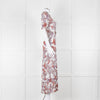 See By Chloe White Brown Floral Short Sleeve Dress With Slip
