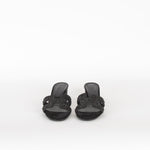 Hermes Black Suede Crystal Oasis Sandals