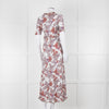 See By Chloe White Brown Floral Short Sleeve Dress With Slip