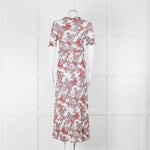 See By Chloe White Brown Floral Short Sleeve Dress With Slip