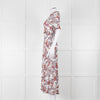See By Chloe White Brown Floral Short Sleeve Dress With Slip