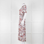 See By Chloe White Brown Floral Short Sleeve Dress With Slip