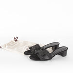 Hermes Black Suede Crystal Oasis Sandals